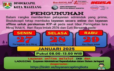 Layanan Adminduk pada Isro Miraj 1446 H dan Hari Raya Imlek 2576